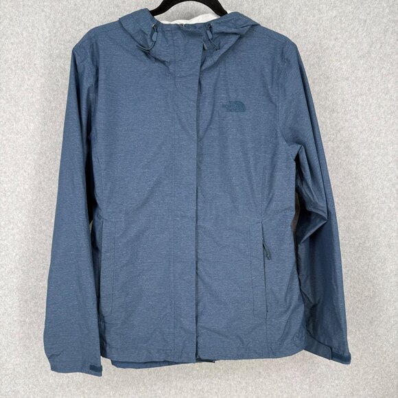 North Face Womens Resolve 2 Shell Jacket Size L Blue Hooded Waterproof Outdoor - Picture 1 of 16